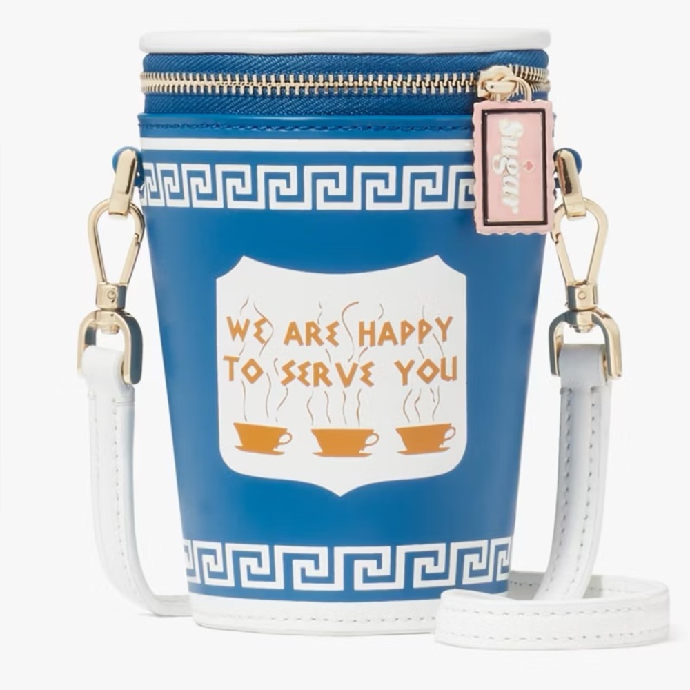 NWOT 💙 Kate Spade Coffee Break 3D Clutch / Mini Purse w/Crossbody Strap, Blue 💙